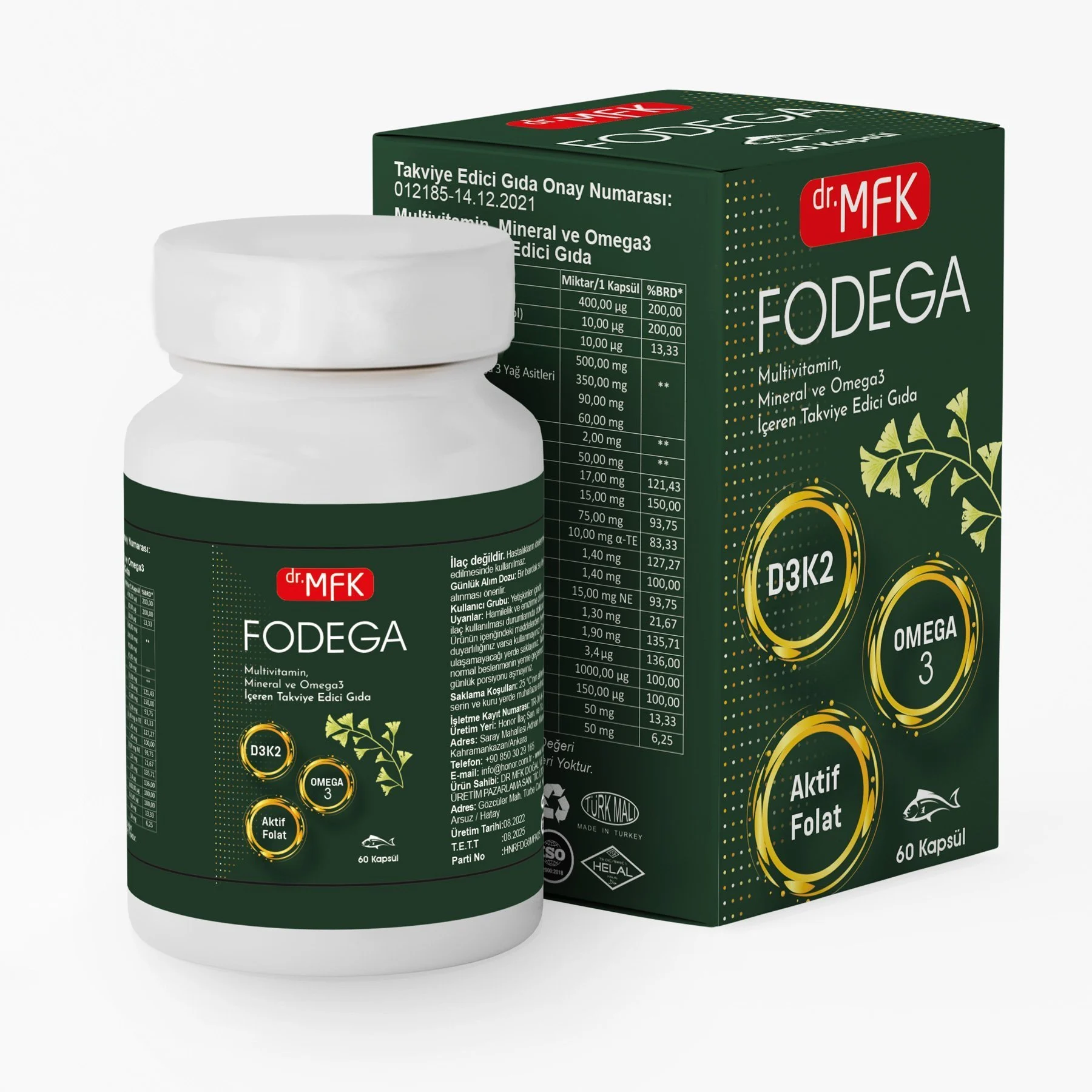 Fodega (Aktif Folat, Omega 3, D vitamini, Multivitamin)