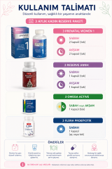 Premium - 3 Aylık Kadın Reserve Paketi (3x Prenetal Women One, Omega Active, Rezerve ANNH, Flora)