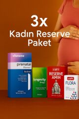 Premium - 3 Aylık Kadın Reserve Paketi (3x Prenetal Women One, Omega Active, Rezerve ANNH, Flora)