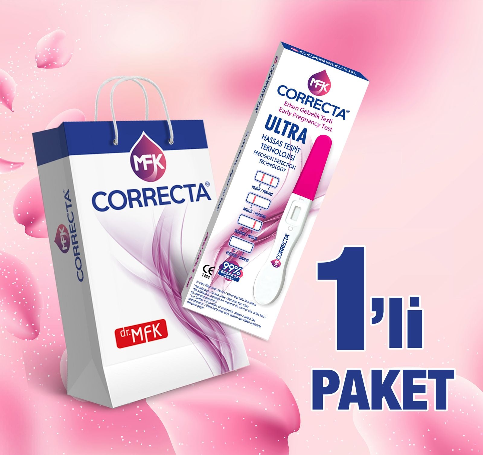 Correcta Ultra Erken Gebelik Testi - Yüksek Hassasiyetli ve Hızlı Sonuç (%99+ Doğruluk)